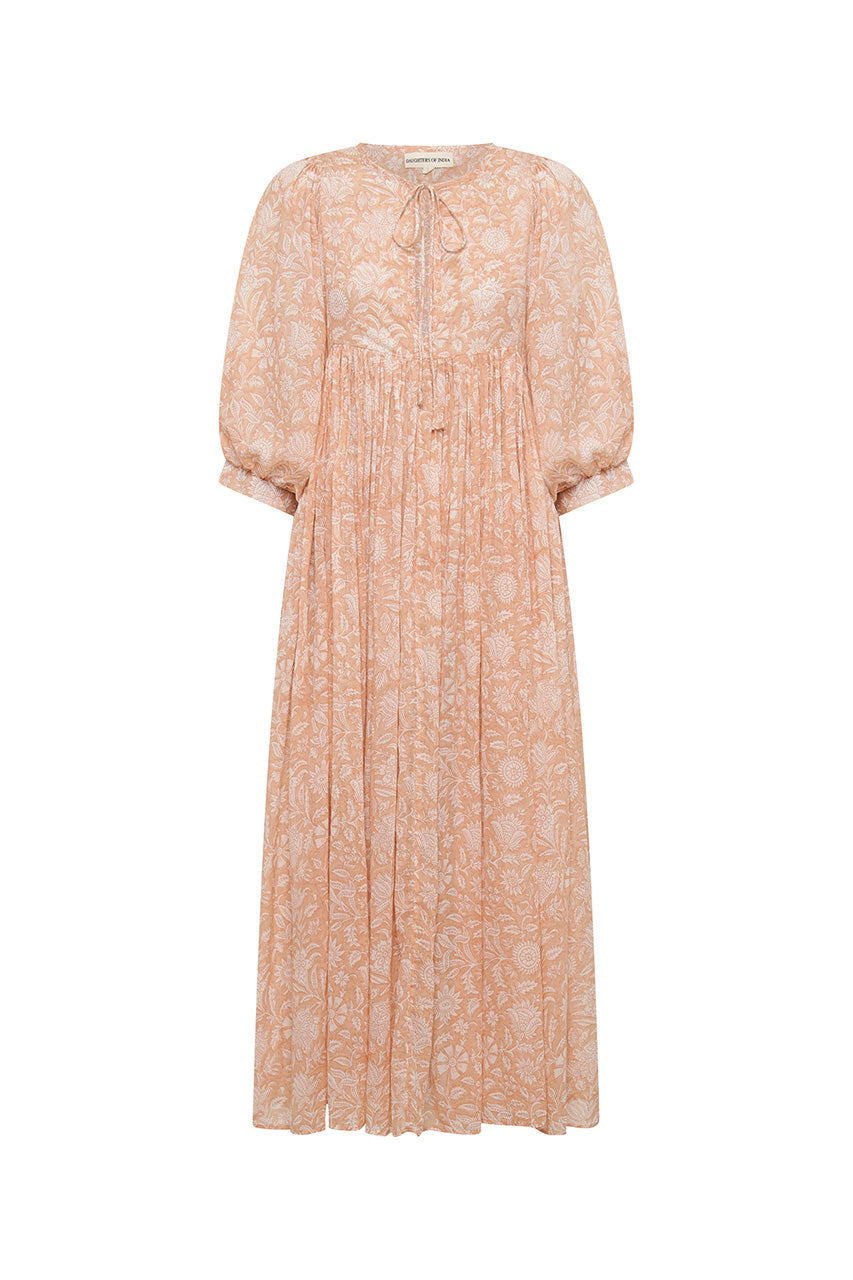 Kyra Midi Dress ~ Apricot Blush