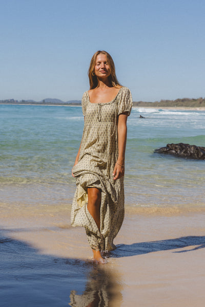 Sita Maxi Dress ~ Green Lily