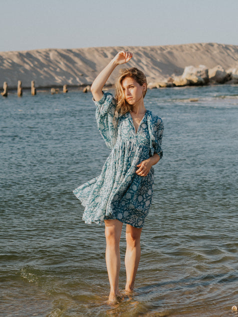 Kyra Mini Dress ~ Ocean Blue