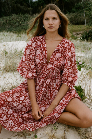 Kyra Midi Dress ~ Saffron