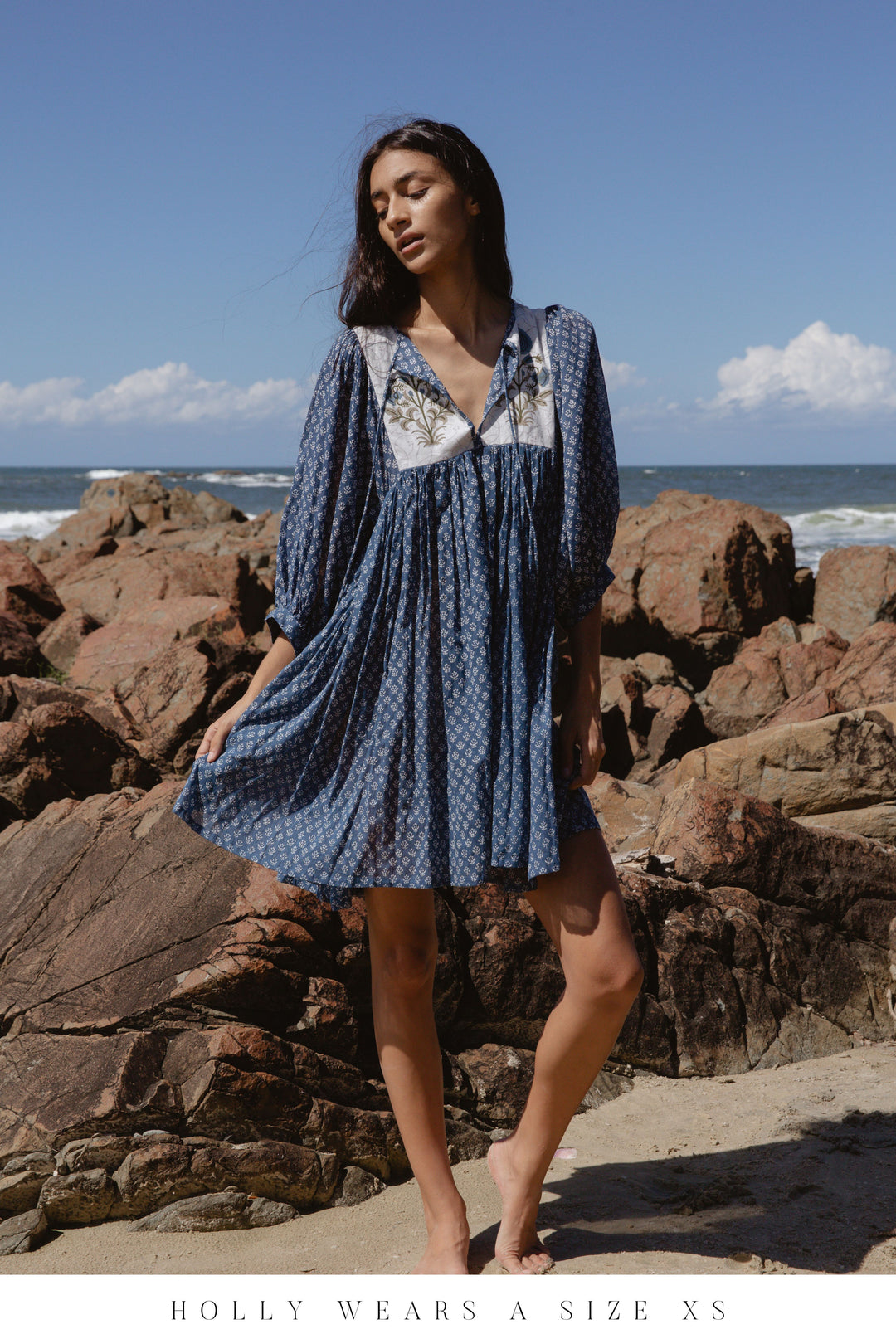 Kyra Mini Dress ~ Blue Carnation