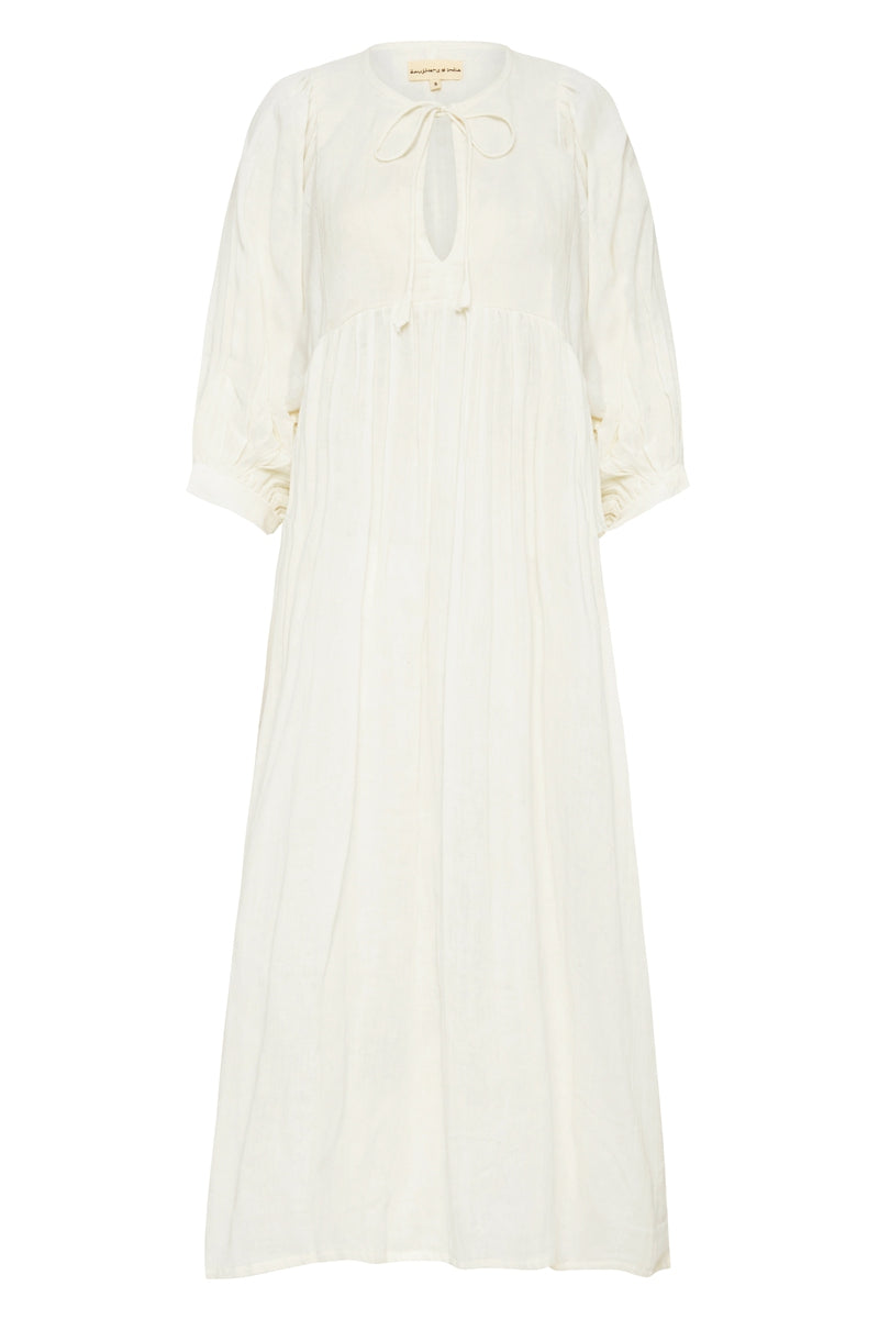 Kyra Midi Dress ~ White Gauze
