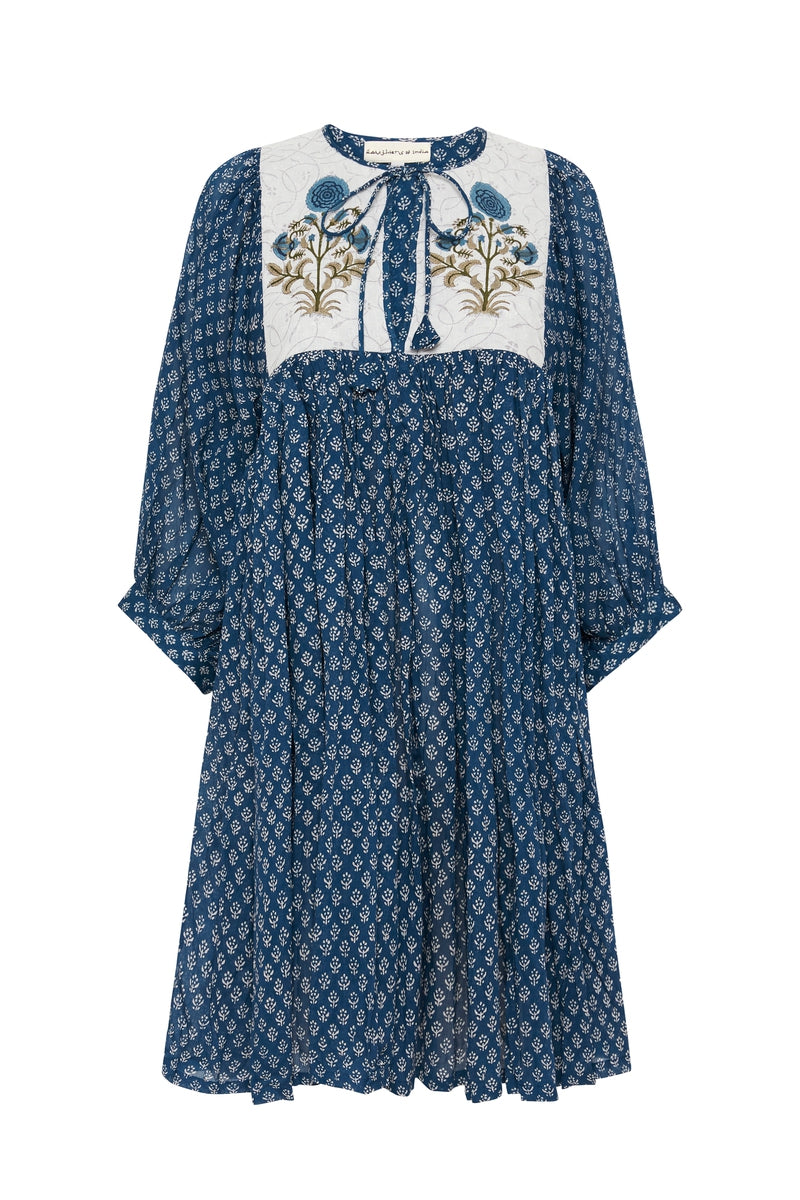 Kyra Mini Dress ~ Blue Carnation